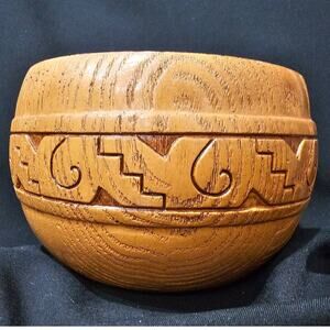 CARVED WOOD BOWL Light Weight Decorative